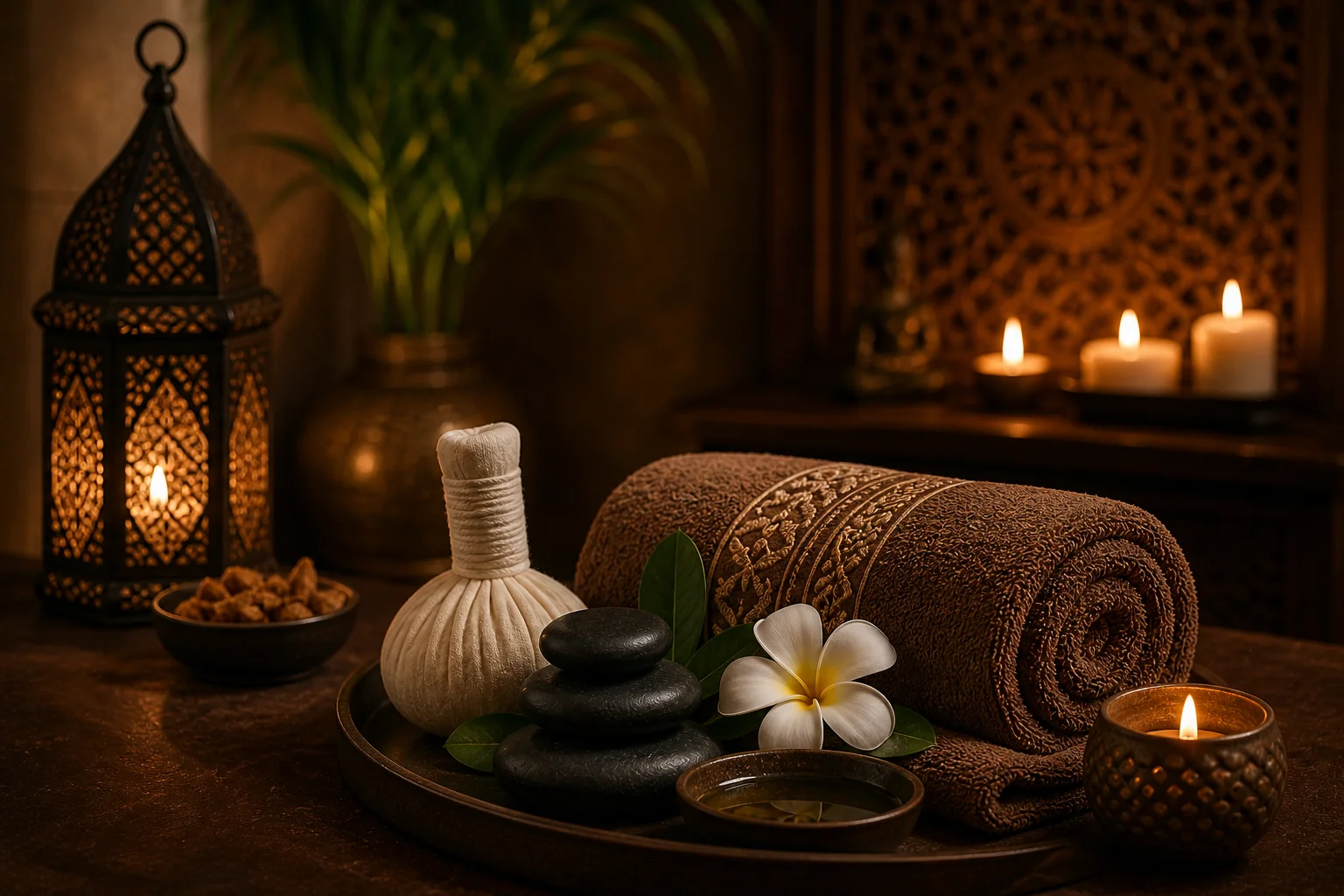 Professional home massage atmosphere in Dubai